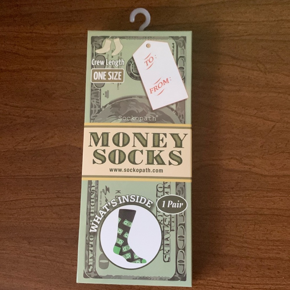 NWOT Sockopath 1 Pair Money Sock Gift Box
